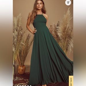 LULU’S | Mythical Kind of Love Dark Green Maxi Dress